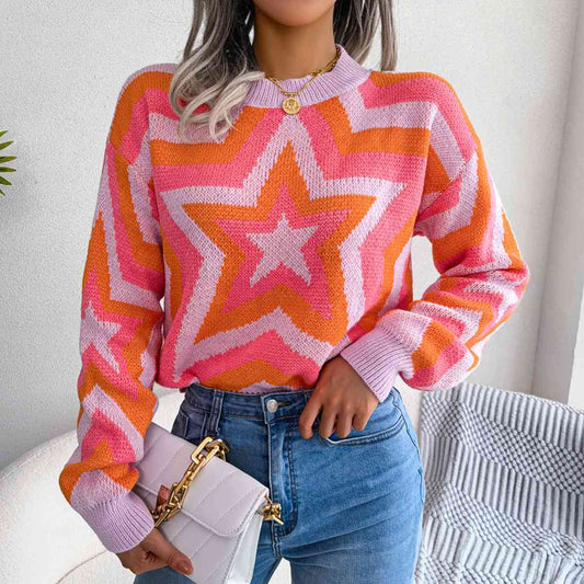 Star Round Neck Sweater